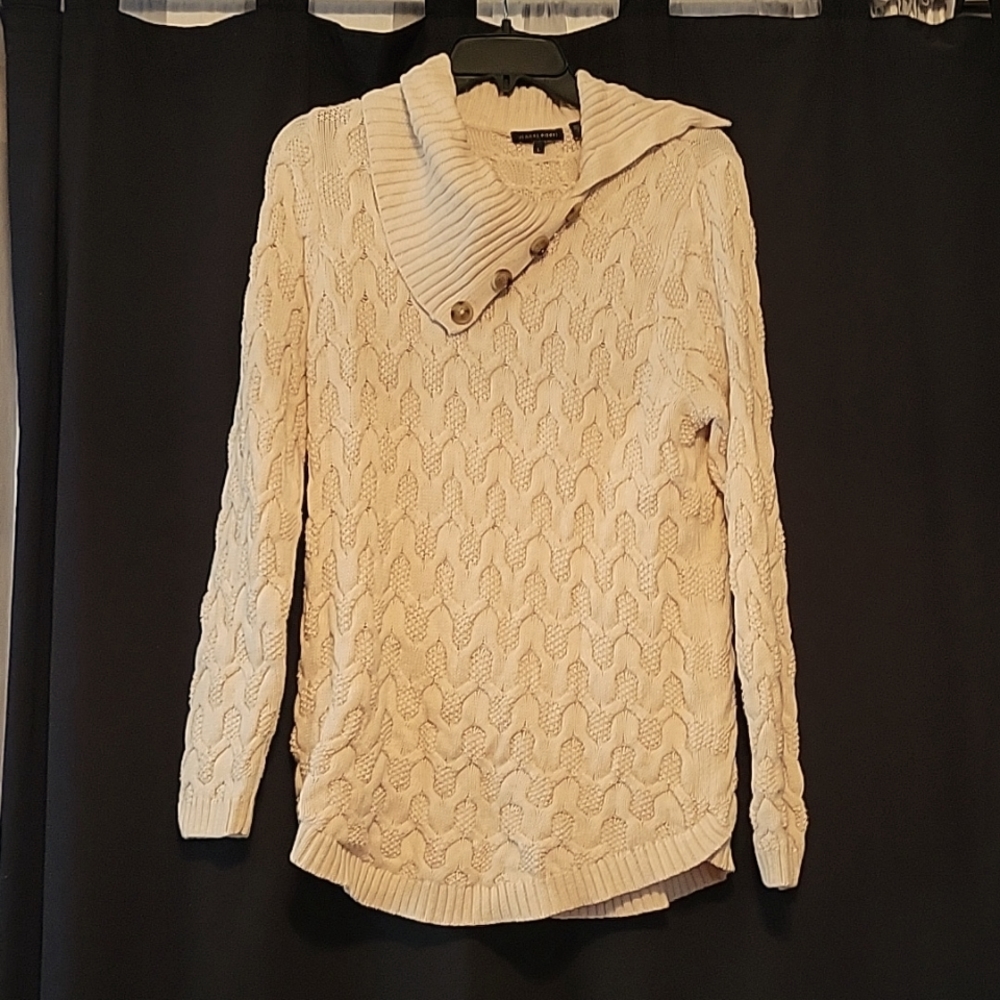 Tan Button Neck Sweater